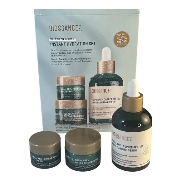 BIOSSANCE Instant Hydration Set Limited Edition Full Size and Travel size